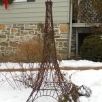 Scale model Eiffel tower steel sculpture